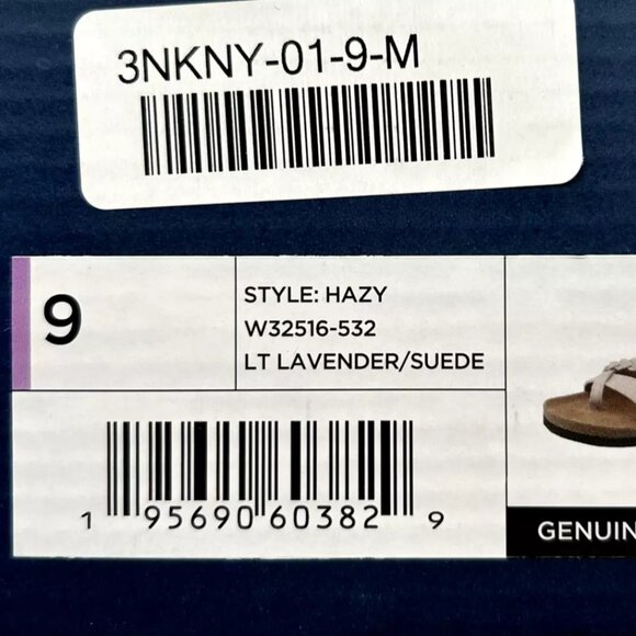 White Mountain Womens Leather Slide Sandals Size 9 Light Lavender Toe Loop Style - Picture 10 of 15